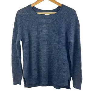 J. Crew Size Blue Linen Blend Knit Sweater Size S Lightweight Summer